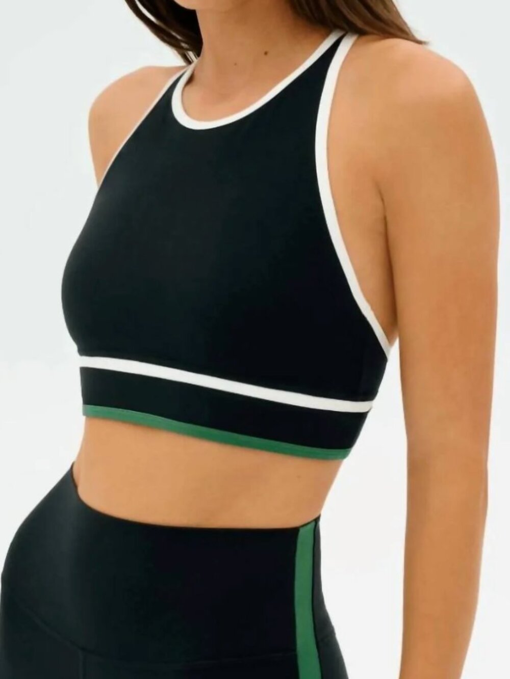 SPLITS59 Layla Airweight Sports Bra in Black Arugula, XS
